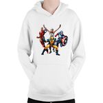 Fashion, accesorii si bijuterii - Copii - Imbracaminte copii - Pulovere si hanorace copii - Hanorac Copii Fortnite Superheroes Marvel DC Super Powers, alb, marime L Copii - Infinity.ro