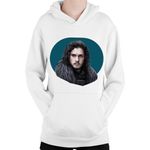 Fashion, accesorii si bijuterii - Copii - Imbracaminte copii - Pulovere si hanorace copii - Hanorac Copii Game of Thrones Jon Snow Lord Powerful Reign, alb, marime L Copii - Infinity.ro