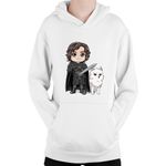 Fashion, accesorii si bijuterii - Copii - Imbracaminte copii - Pulovere si hanorace copii - Hanorac Copii Game of Thrones Wolf Chibi Fighter, alb, marime L Copii - Infinity.ro