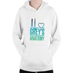Fashion, accesorii si bijuterii - Copii - Imbracaminte copii - Pulovere si hanorace copii - Hanorac Copii Grey Anatomy Logo Heart Love Medics Gradient, alb, marime L Copii - Infinity.ro