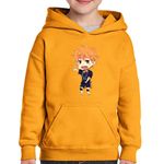 Fashion, accesorii si bijuterii - Copii - Imbracaminte copii - Pulovere si hanorace copii - Hanorac copii Haikyuu Hinata Shoyo Volei Anime Manga, negru, marime L Copii - Infinity.ro