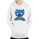 Fashion, accesorii si bijuterii - Copii - Imbracaminte copii - Pulovere si hanorace copii - Hanorac Copii Huggy Wuggy Hug Want Cute Lovely Heart Shy, alb, marime L Copii - Infinity.ro