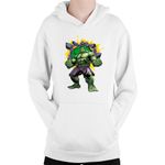 Fashion, accesorii si bijuterii - Copii - Imbracaminte copii - Pulovere si hanorace copii - Hanorac Copii Hulk Fist Strong Super Power Huge, alb, marime L Copii - Infinity.ro