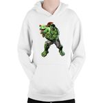 Fashion, accesorii si bijuterii - Copii - Imbracaminte copii - Pulovere si hanorace copii - Hanorac Copii Hulk Clash Royale Strategy Game Dinosaur, alb, marime L Copii - Infinity.ro