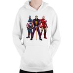 Fashion, accesorii si bijuterii - Copii - Imbracaminte copii - Pulovere si hanorace copii - Hanorac Copii Joker Captain America Ironman Trauma Sad Superhero, alb, marime L Copii - Infinity.ro