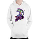 Fashion, accesorii si bijuterii - Copii - Imbracaminte copii - Pulovere si hanorace copii - Hanorac Copii Joker Logo Funny Suit Sad Story Batman, alb, marime L Copii - Infinity.ro