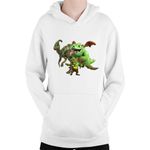 Fashion, accesorii si bijuterii - Copii - Imbracaminte copii - Pulovere si hanorace copii - Hanorac Copii Jurassic Park Clash of Clans Clash Royale Monsters, alb, marime L Copii - Infinity.ro
