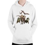 Fashion, accesorii si bijuterii - Copii - Imbracaminte copii - Pulovere si hanorace copii - Hanorac Copii Jurassic Park Dinosaur Plateosaurus Fossils, alb, marime L Copii - Infinity.ro