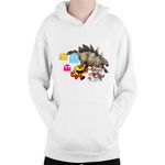 Fashion, accesorii si bijuterii - Copii - Imbracaminte copii - Pulovere si hanorace copii - Hanorac Copii Jurassic Park Clash Royale Pac Man Stegosaurus Tyrannosaurus, alb, marime L Copii - Infinity.ro