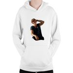 Fashion, accesorii si bijuterii - Copii - Imbracaminte copii - Pulovere si hanorace copii - Hanorac Copii Justin Bieber Tattoo Boyfriend My World, alb, marime L Copii - Infinity.ro