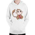 Fashion, accesorii si bijuterii - Copii - Imbracaminte copii - Pulovere si hanorace copii - Hanorac Copii Kamisama Kiss Hinata Monkey Cute Anime, alb, marime L Copii - Infinity.ro