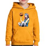 Fashion, accesorii si bijuterii - Copii - Imbracaminte copii - Pulovere si hanorace copii - Hanorac copii Kuroko no Basket Satsuki Momoi Anime Girl, negru, marime L Copii - Infinity.ro