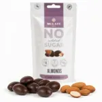 Market - Bacanie - Dulciuri - Ciocolata - Migdale in ciocolata neagra BIO Mulate, fara zahar, 90g - Infinity.ro