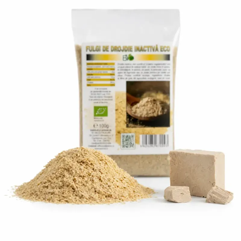 Market - Bacanie - Condimente si sosuri - Fulgi de drojdie inactiva BIO, 100g - Infinity.ro