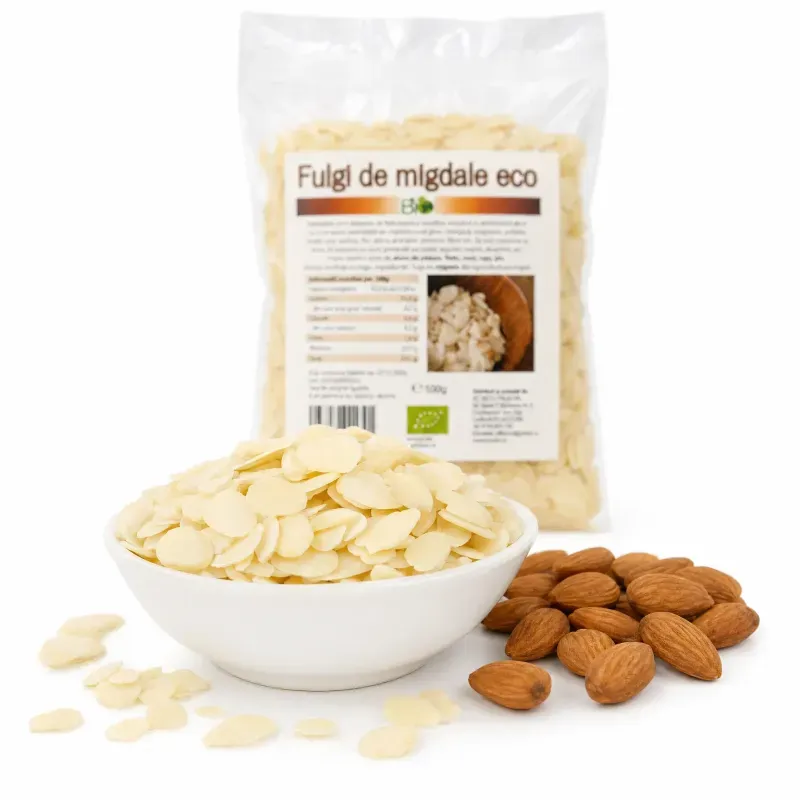 Market - Bacanie - Cereale, musli si fulgi - Fulgi de migdale BIO, 100g - Infinity.ro