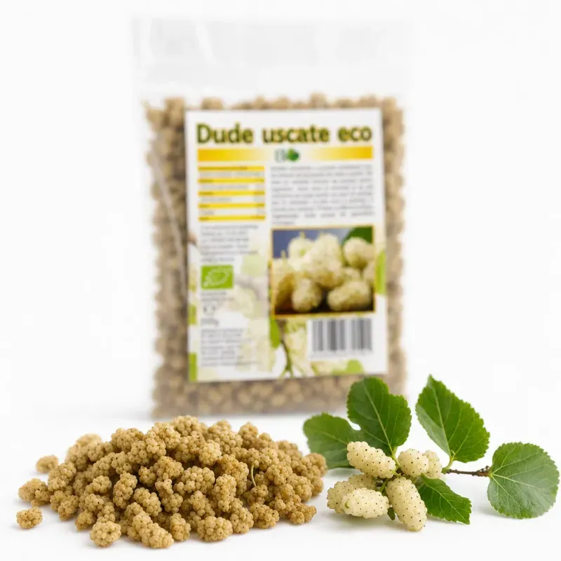 Market - Bacanie - Chipsuri si snacksuri - Fructe uscate - Dude albe BIO uscate, fructe deshidratate, 200g - Infinity.ro