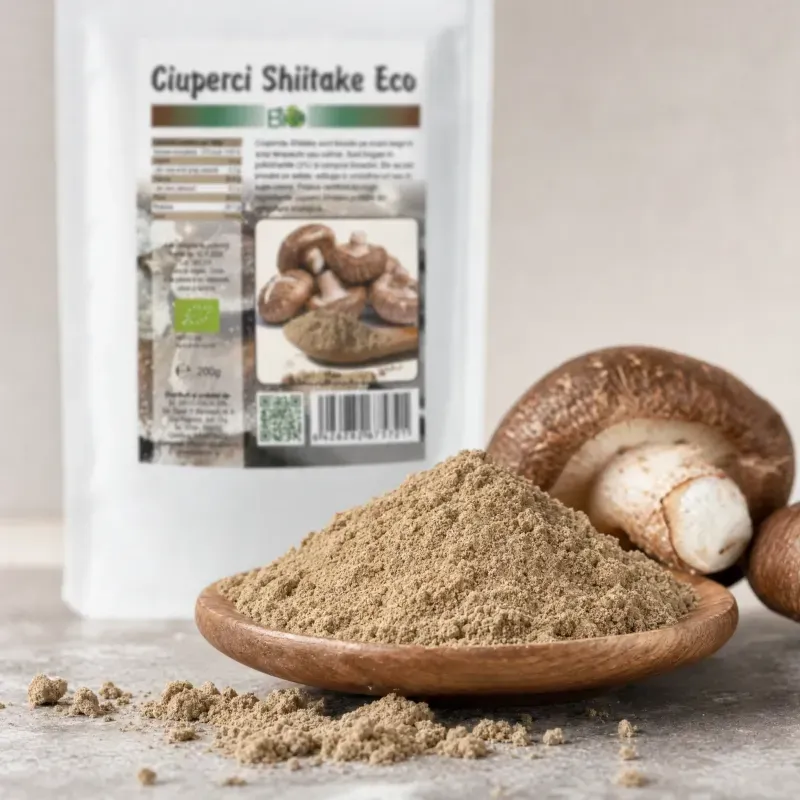 Ingrijire personala si Cosmetice - Sanatate si wellness - Suplimente alimentare - Alte suplimente alimentare - Ciuperci Shiitake pudra, BIO, 200g - Infinity.ro