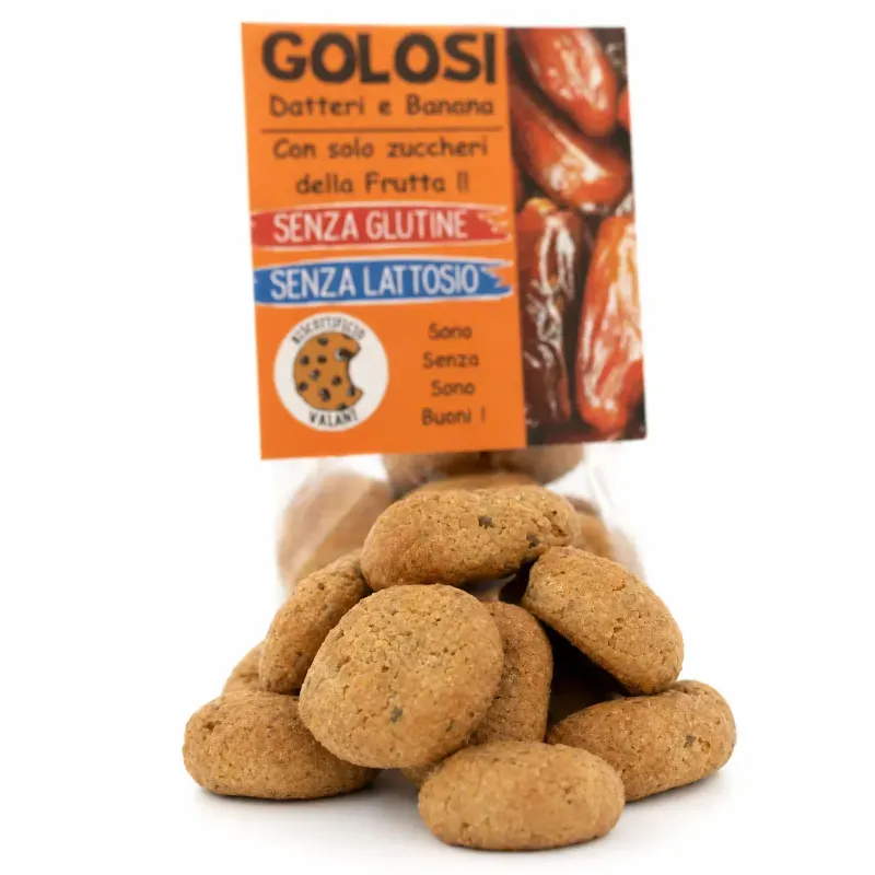 Market - Bacanie - Dulciuri - Biscuiti si napolitane - Biscuiti cu curmale, banane si stafide, fara zahar si fara gluten, 180g - Infinity.ro