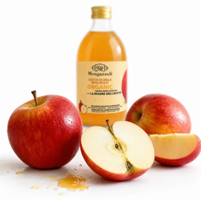 Market - Bacanie - Alimente de baza - Ulei si otet - Otet cidru de mere nefiltrat raw cu Mama otetului BIO, 500ml - Infinity.ro