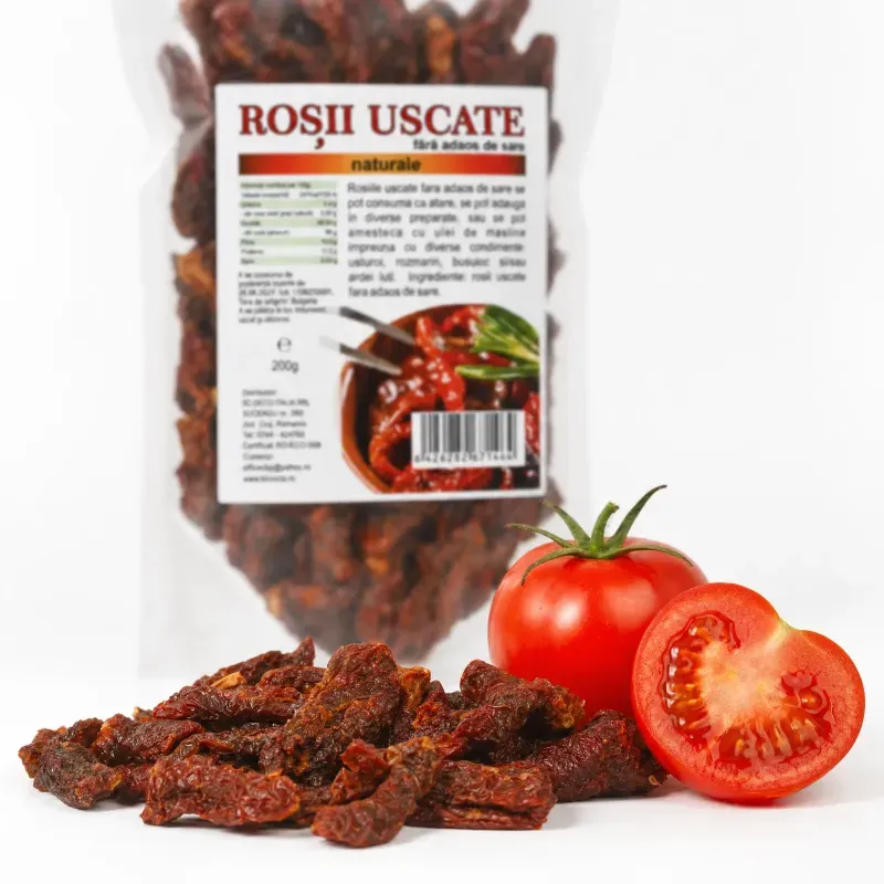 Market - Bacanie - Alimente de baza - Alte alimente si ingrediente - Rosii uscate fara sare, 200g - Infinity.ro