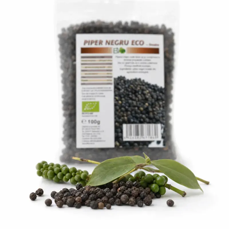 Market - Bacanie - Condimente si sosuri - Piper negru boabe intregi BIO, 100g - Infinity.ro