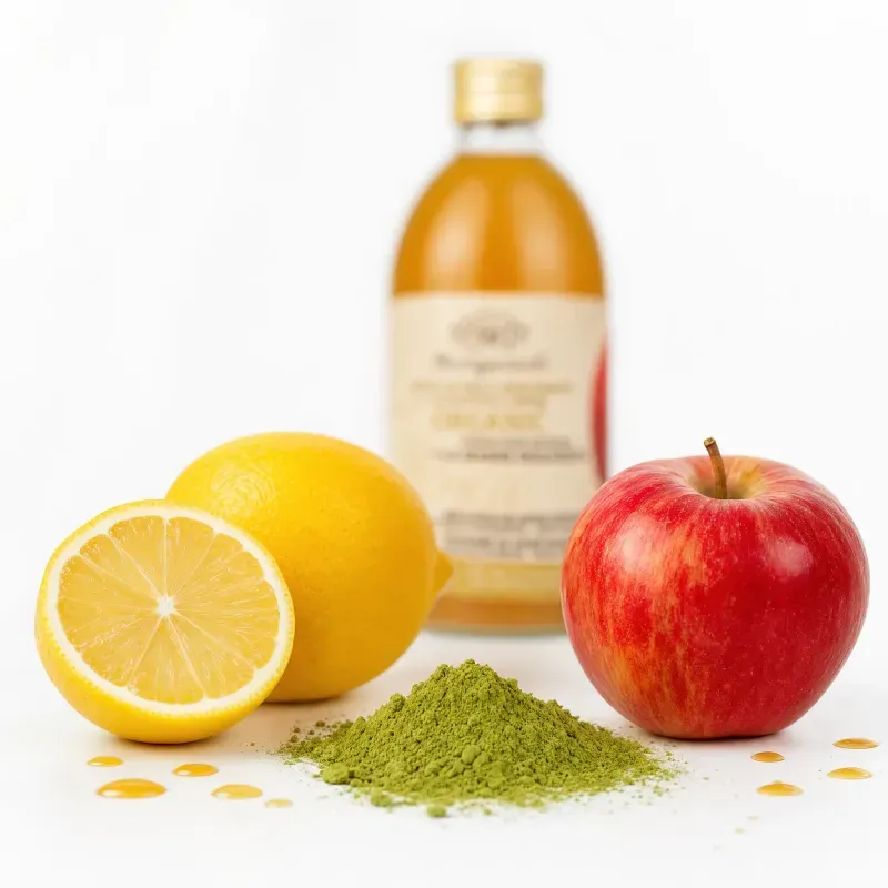 Market - Bacanie - Alimente de baza - Ulei si otet - Otet din cidru de mere nefiltrat cu matcha si lamaie BIO, 250ml - Infinity.ro