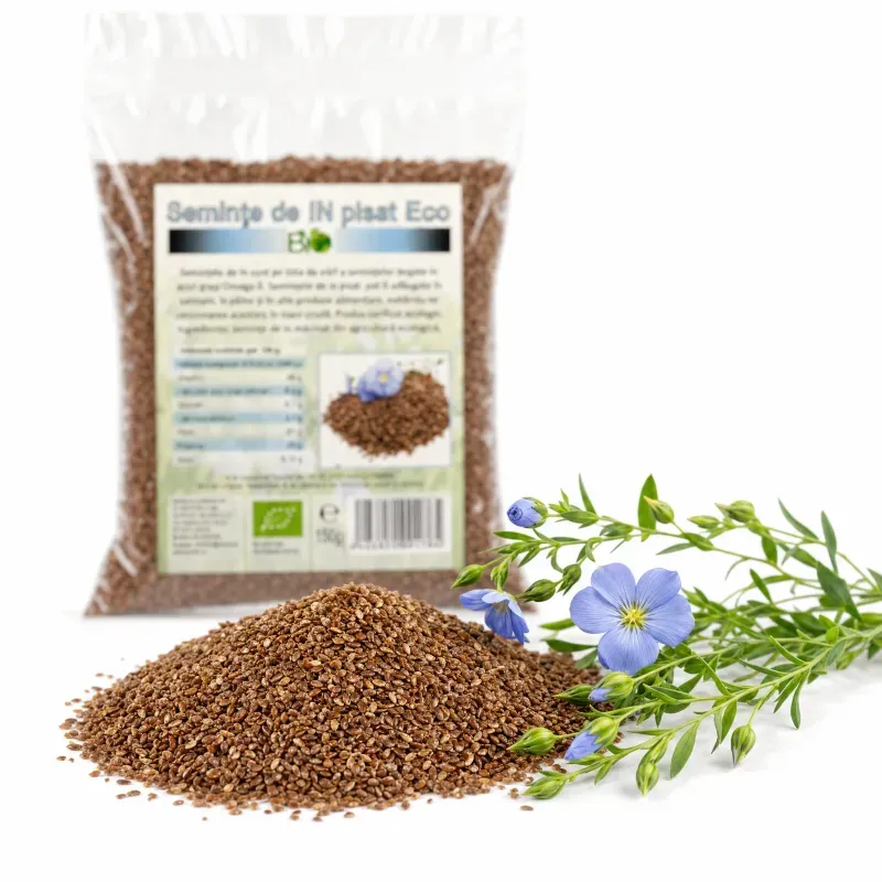 Market - Bacanie - Produse bio - Seminte de in pisate, BIO 150g - Infinity.ro