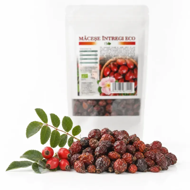 Market - Bacanie - Chipsuri si snacksuri - Fructe uscate - Macese intregi uscate BIO, 150g - Infinity.ro