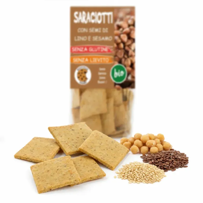 Market - Bacanie - Chipsuri si snacksuri - Saratele si crakers - Crackers BIO de naut cu in si susan, fara gluten - Infinity.ro