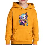 Fashion, accesorii si bijuterii - Copii - Imbracaminte copii - Pulovere si hanorace copii - Hanorac copii League of Legends Jinks LoL Fan Art Girl, negru, marime L Copii - Infinity.ro