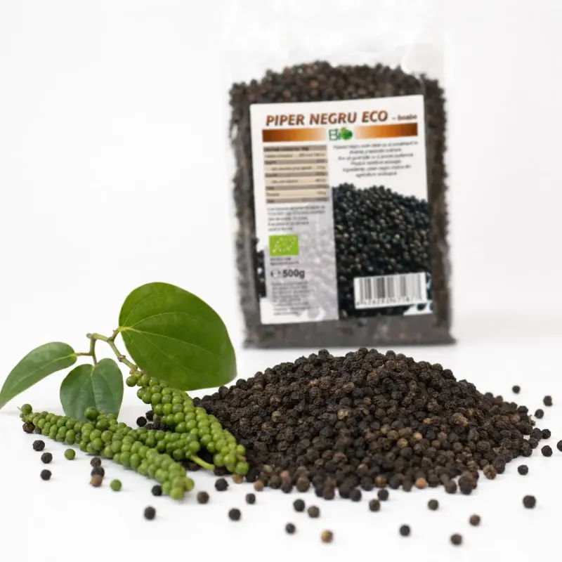 Market - Bacanie - Condimente si sosuri - Piper negru boabe intregi BIO, 500g - Infinity.ro