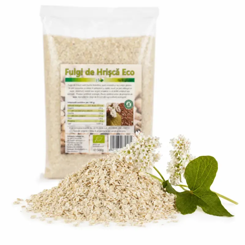 Market - Bacanie - Cereale, musli si fulgi - Fulgi de hrisca BIO fara gluten, 500g - Infinity.ro