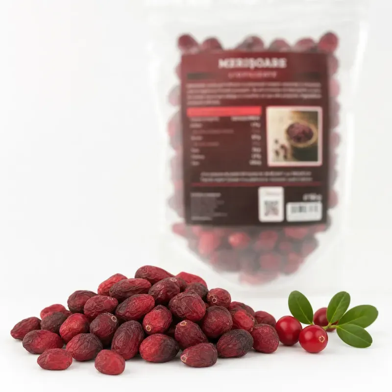 Market - Bacanie - Chipsuri si snacksuri - Fructe uscate - Merisoare liofilizate, fara zahar, 50g - Infinity.ro