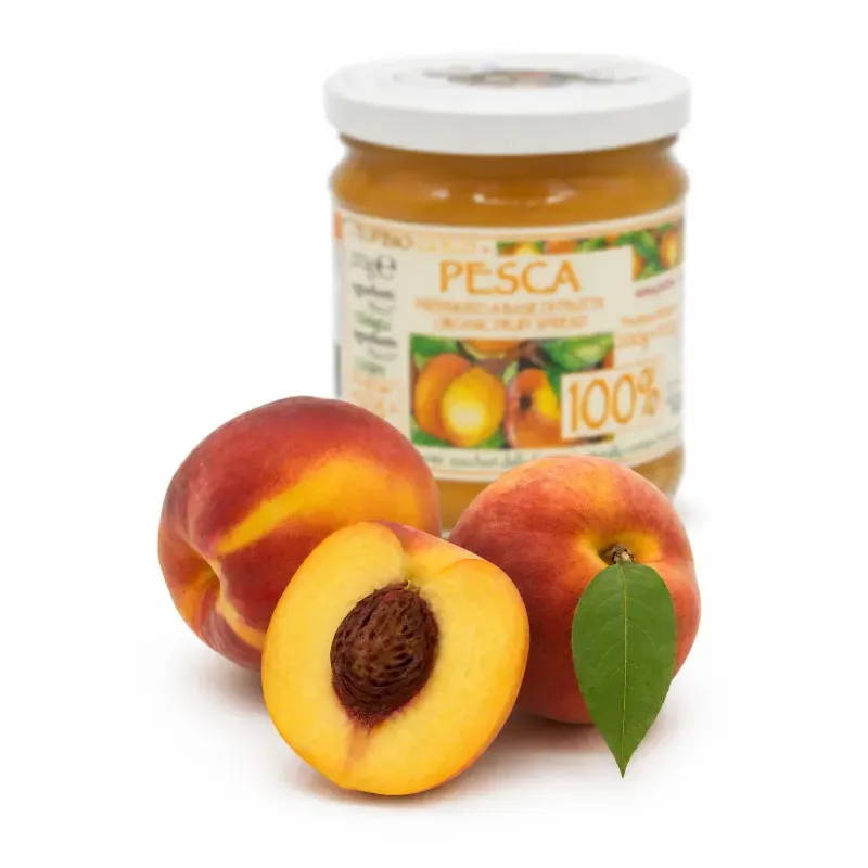 Market - Bacanie - Dulceata, miere si crema tartinabila - Gem de piersici BIO, fruct 100%, 210g - Infinity.ro