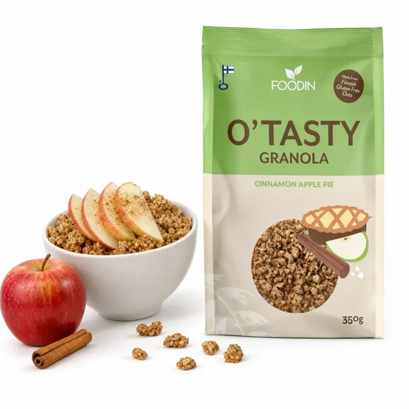 Market - Bacanie - Cereale, musli si fulgi - Granola cu mere si scortisoara, din ovaz fara gluten, 350g - Infinity.ro