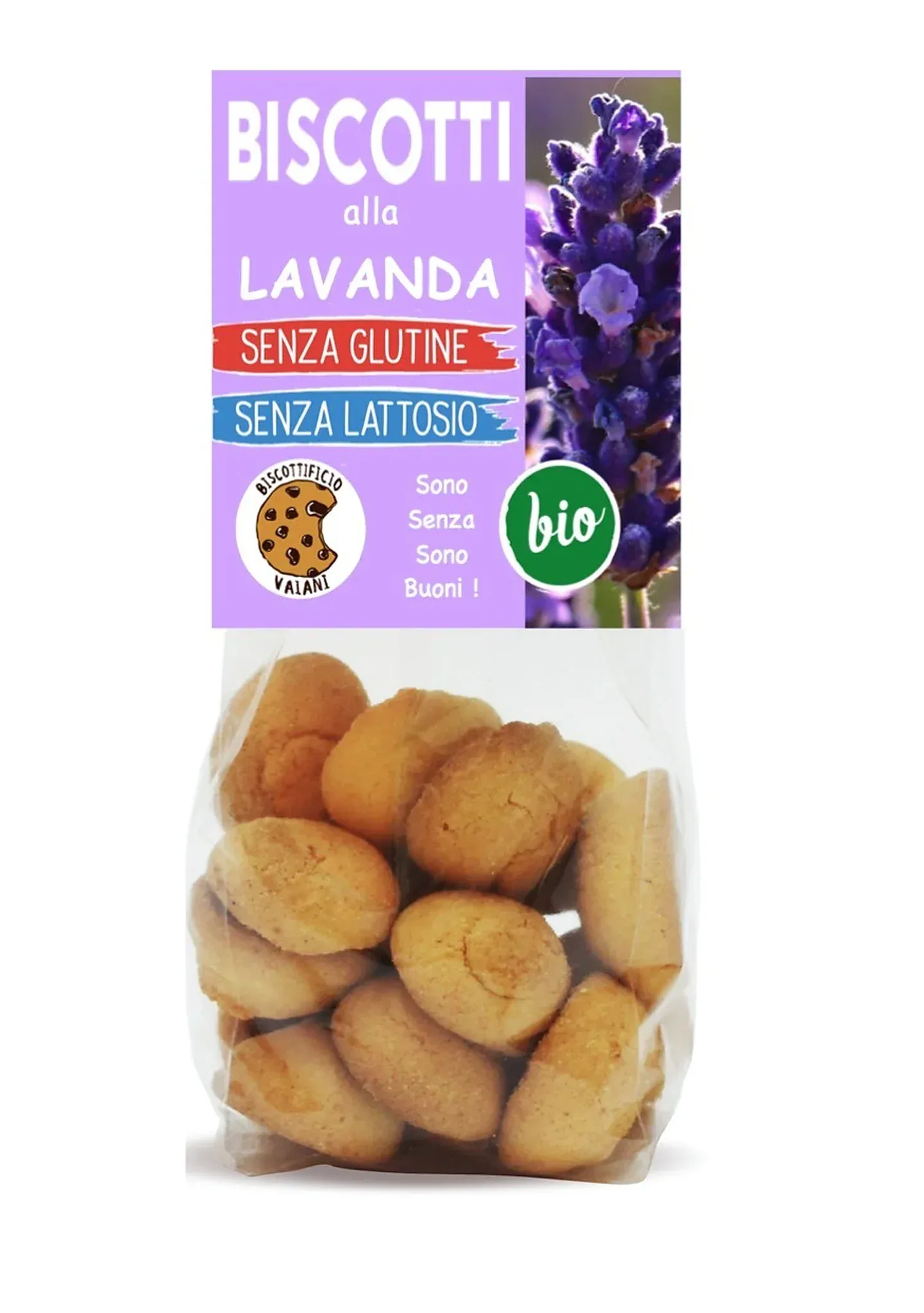 Biscuiti BIO cu lavanda si ciocolata, fara gluten, 200g