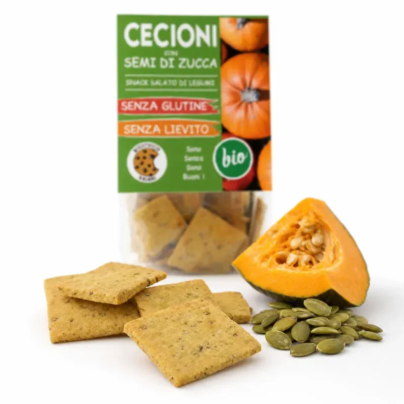 Market - Bacanie - Chipsuri si snacksuri - Saratele si crakers - Crackers BIO din leguminoase cu dovleac, fara gluten - Infinity.ro