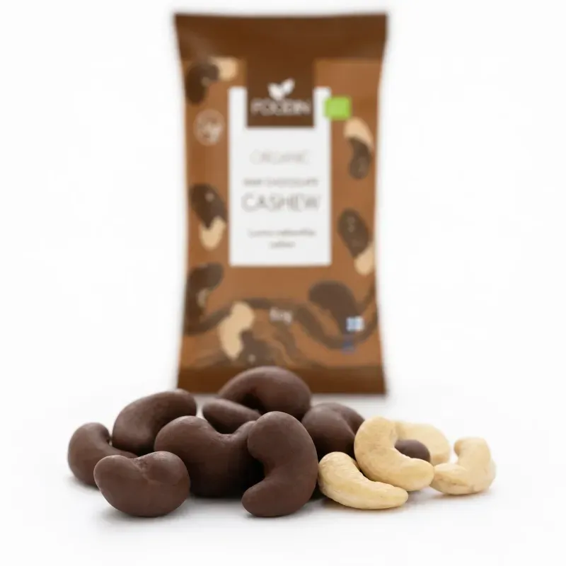 Market - Bacanie - Dulciuri - Ciocolata - Caju in ciocolata raw BIO, 60g - Infinity.ro