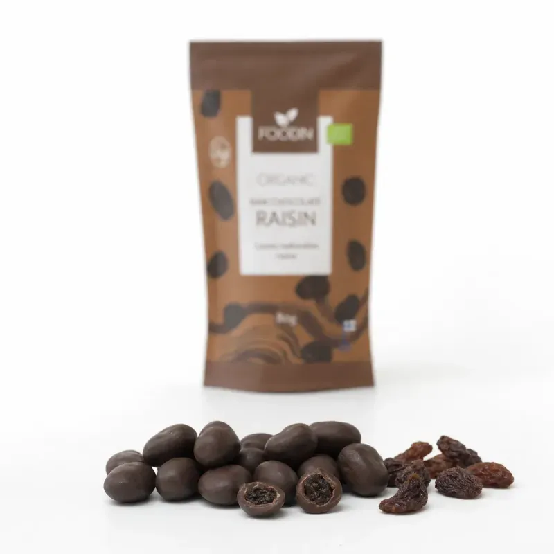 Market - Bacanie - Dulciuri - Ciocolata - Stafide in ciocolata raw BIO, 80g - Infinity.ro