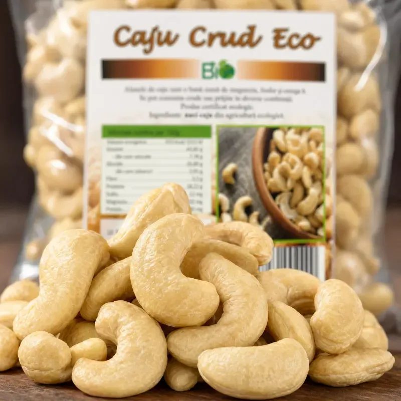 Market - Bacanie - Chipsuri si snacksuri - Alune, fistic si mixuri - Nuci caju intregi crude, BIO RAW, 500g - Infinity.ro