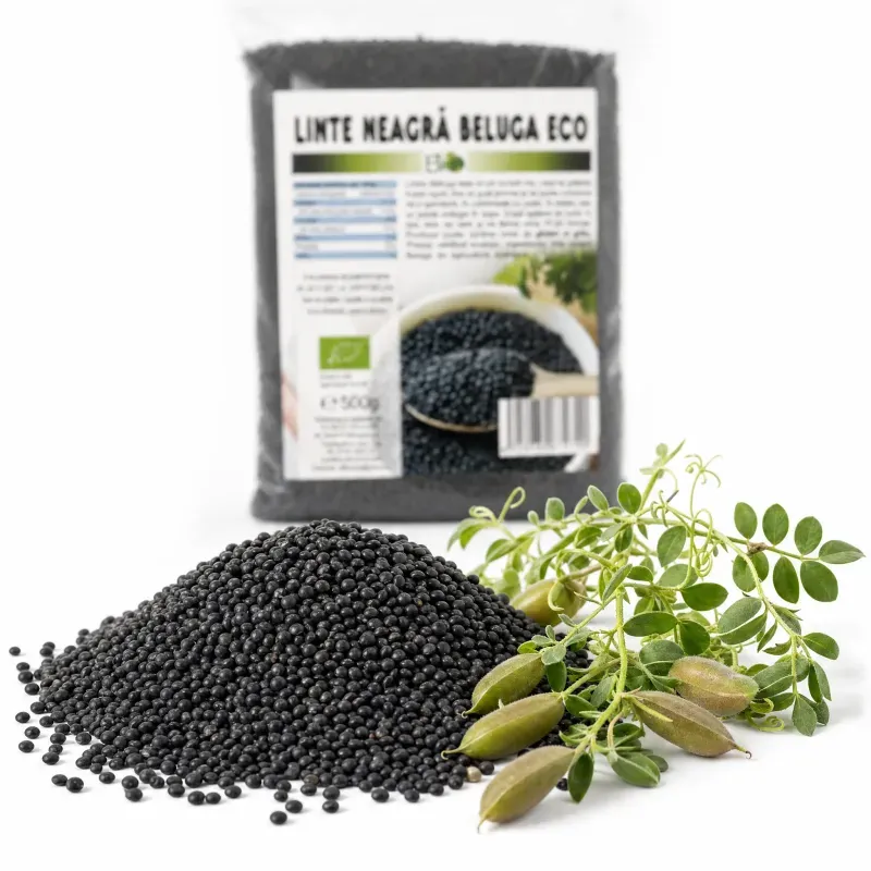 Market - Bacanie - Alimente de baza - Alte alimente si ingrediente - Linte neagra Beluga BIO, 500g - Infinity.ro
