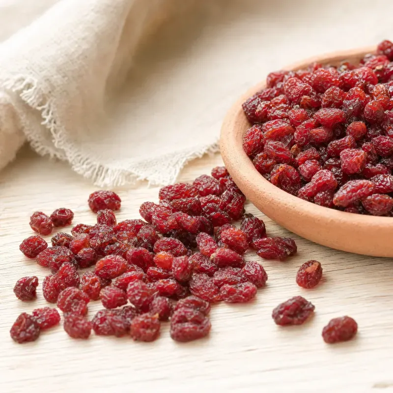 Market - Bacanie - Chipsuri si snacksuri - Fructe uscate - Agrise rosii uscate fara aditivi, 100g - Infinity.ro
