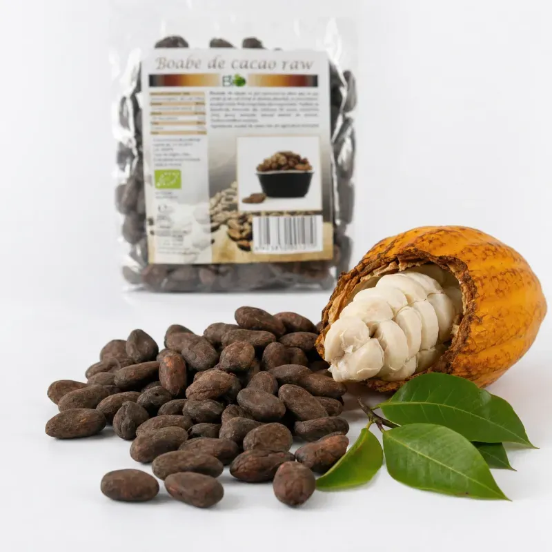 Market - Bacanie - Ingrediente prajituri - Boabe de cacao crude BIO, 200g - Infinity.ro
