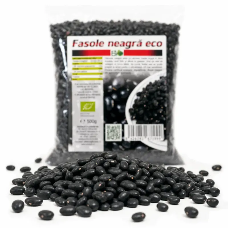 Market - Bacanie - Cereale, musli si fulgi - Fasole neagra uscata boabe BIO, 500g - Infinity.ro