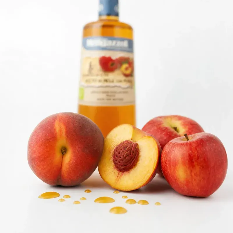 Market - Bacanie - Alimente de baza - Ulei si otet - Otet din cidru de mere nefiltrat cu suc de piersici BIO, 250ml - Infinity.ro
