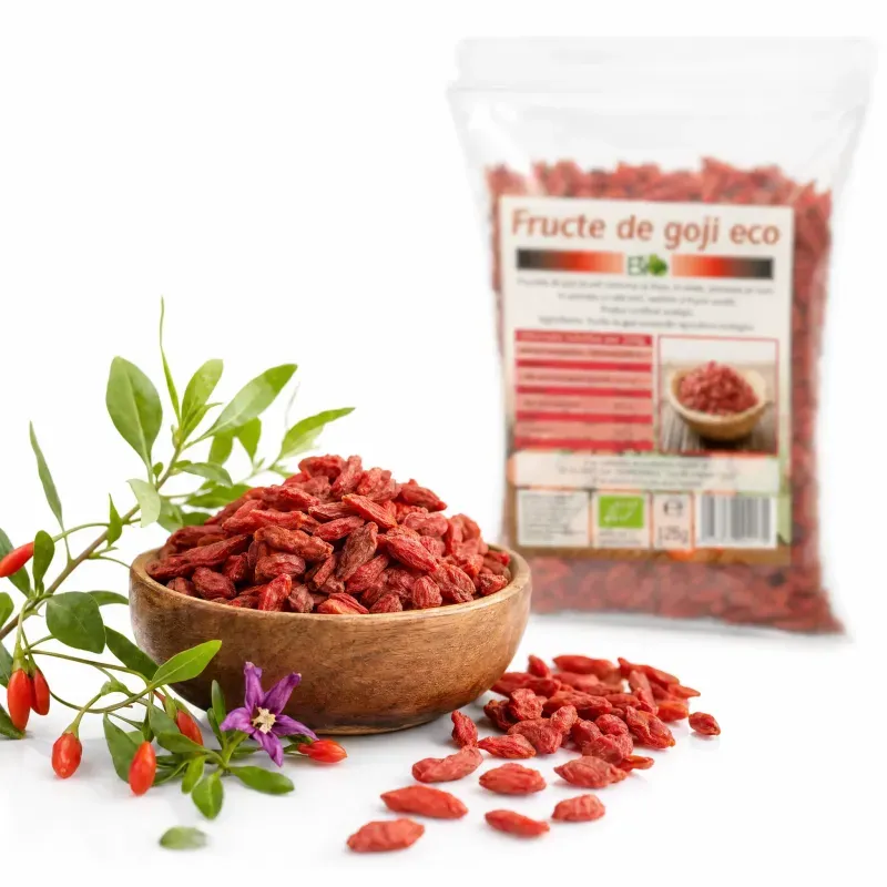 Market - Bacanie - Chipsuri si snacksuri - Fructe uscate - Fructe de goji BIO, 125g - Infinity.ro
