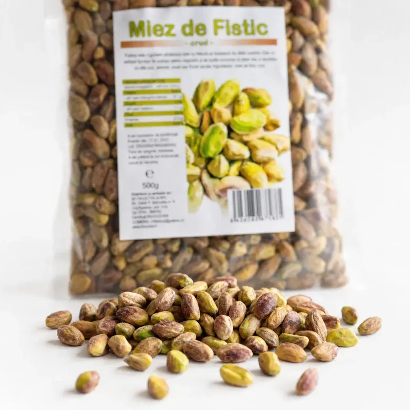 Market - Bacanie - Chipsuri si snacksuri - Alune, fistic si mixuri - Fistic crud miez natural decojit, 500g - Infinity.ro