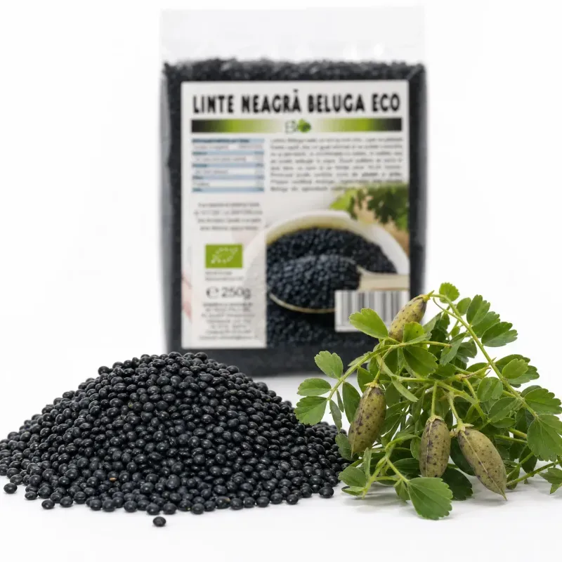 Market - Bacanie - Alimente de baza - Alte alimente si ingrediente - Linte neagra Beluga BIO, 250g - Infinity.ro