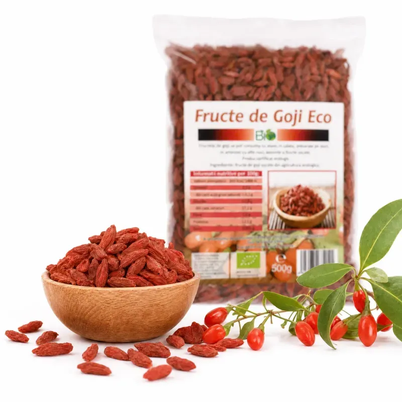 Market - Bacanie - Chipsuri si snacksuri - Fructe uscate - Fructe de goji BIO, 500g - Infinity.ro
