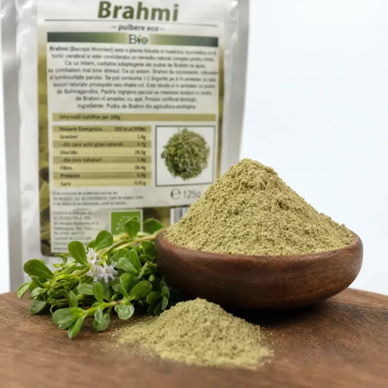 Ingrijire personala si Cosmetice - Sanatate si wellness - Suplimente alimentare - Alte suplimente alimentare - Brahmi pulbere BIO, planta ayurvedica, 125g - Infinity.ro